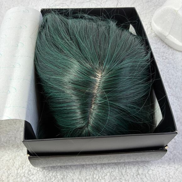 Rene of Paris Wig Breezy Wavez Smoky Forest green tones medium length with bangs - Picture 6 of 8